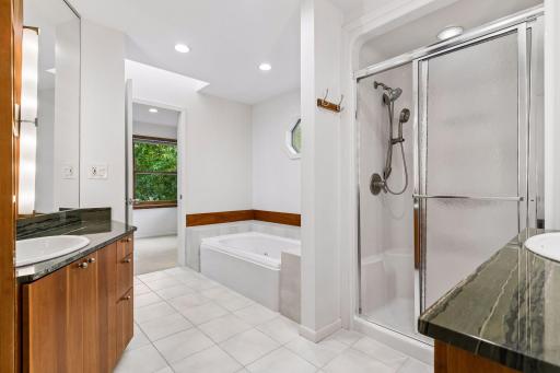 Separate Bathtub and Shower within Primary Bathroom