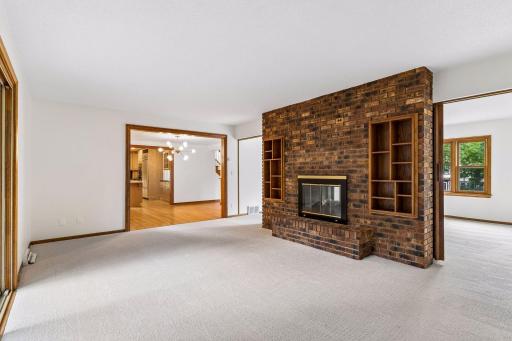 Two Sided Fireplace in Family Room