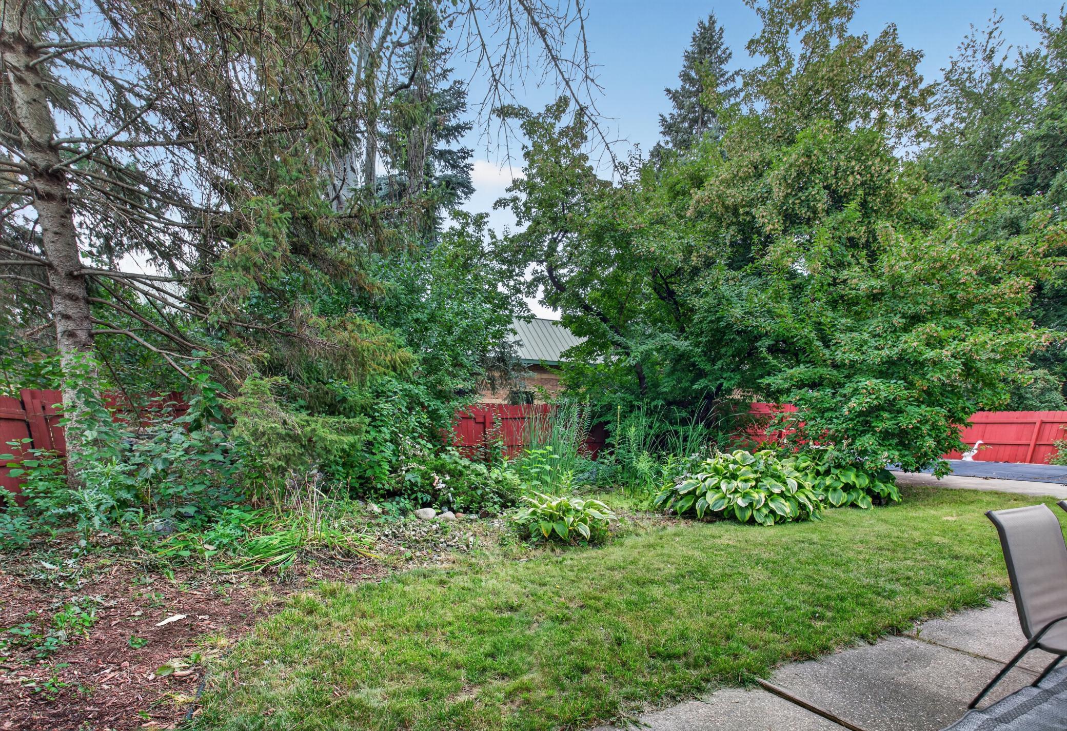 Yard and private pond