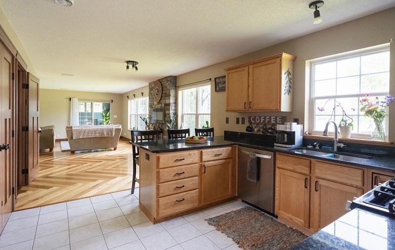 Ceramic flooring in kitchen