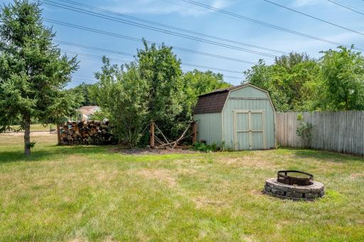 Shed and backyard