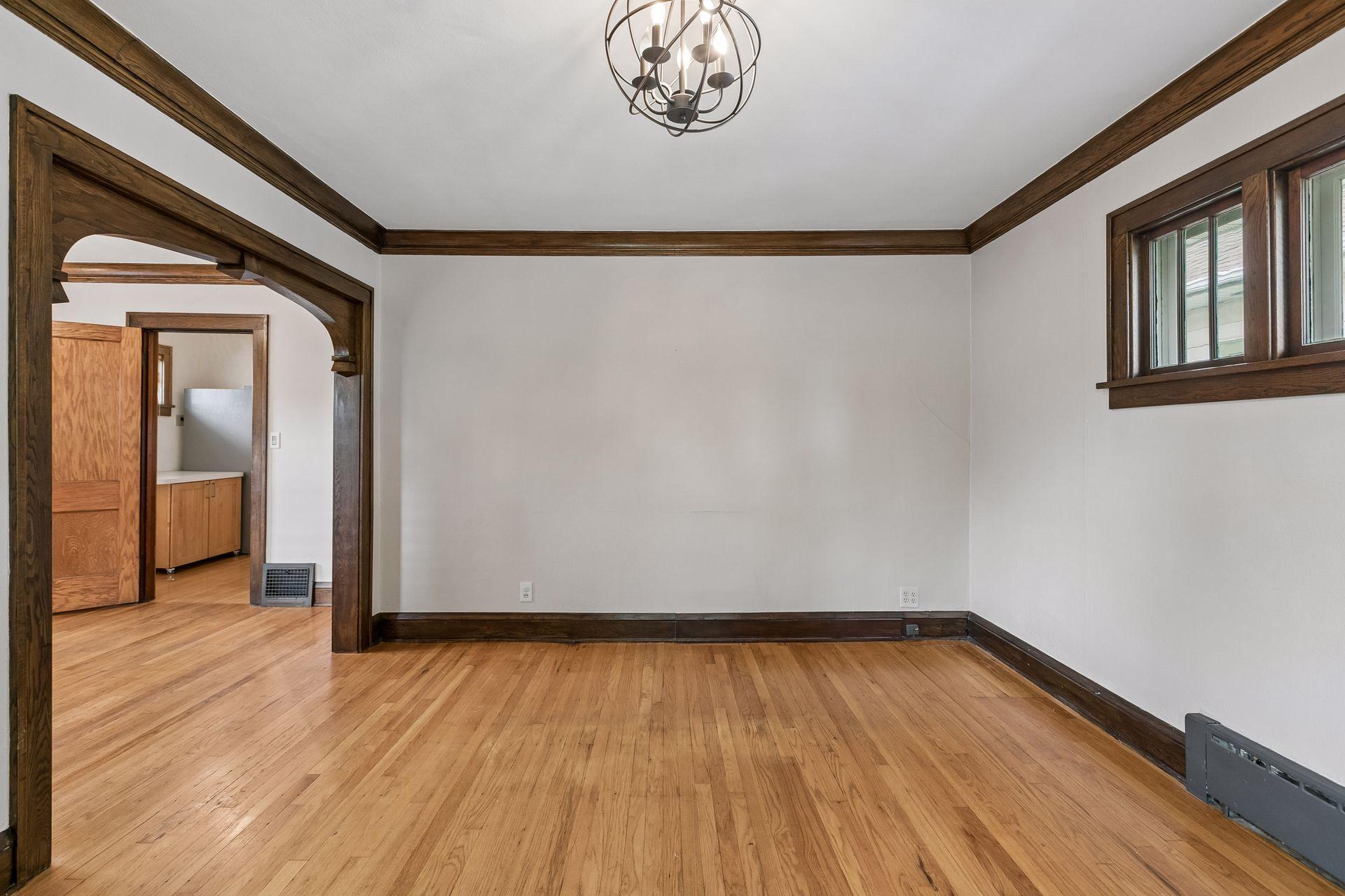 Hardwood floors throughout the main level.
