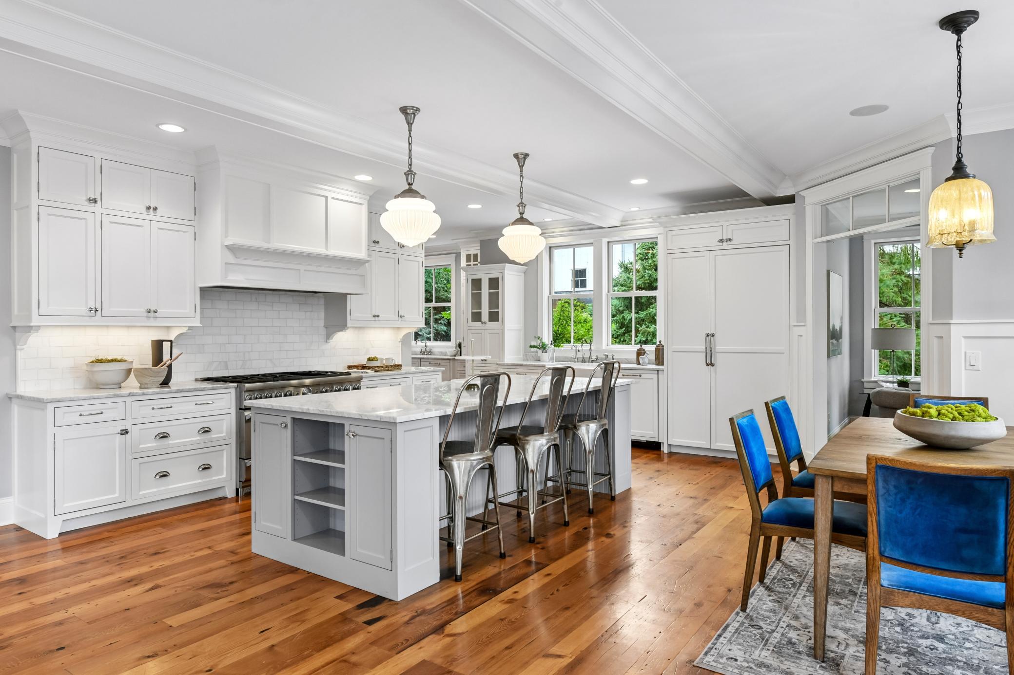 Chef's kitchen with oversized center island