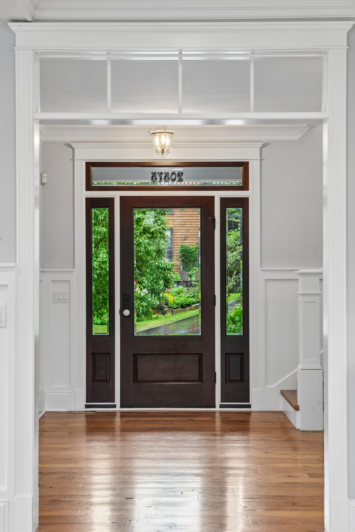 Custom glass-panel front entry door