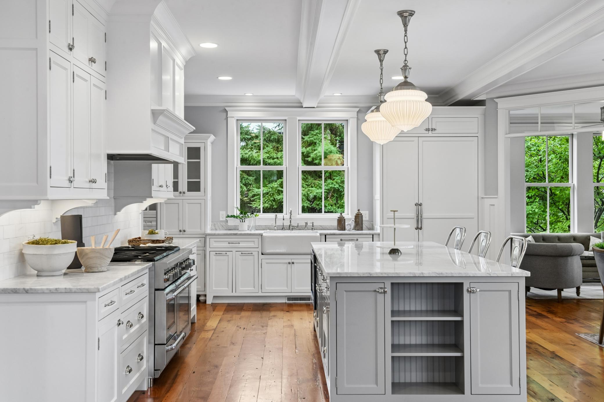Custom white kitchen cabinetry