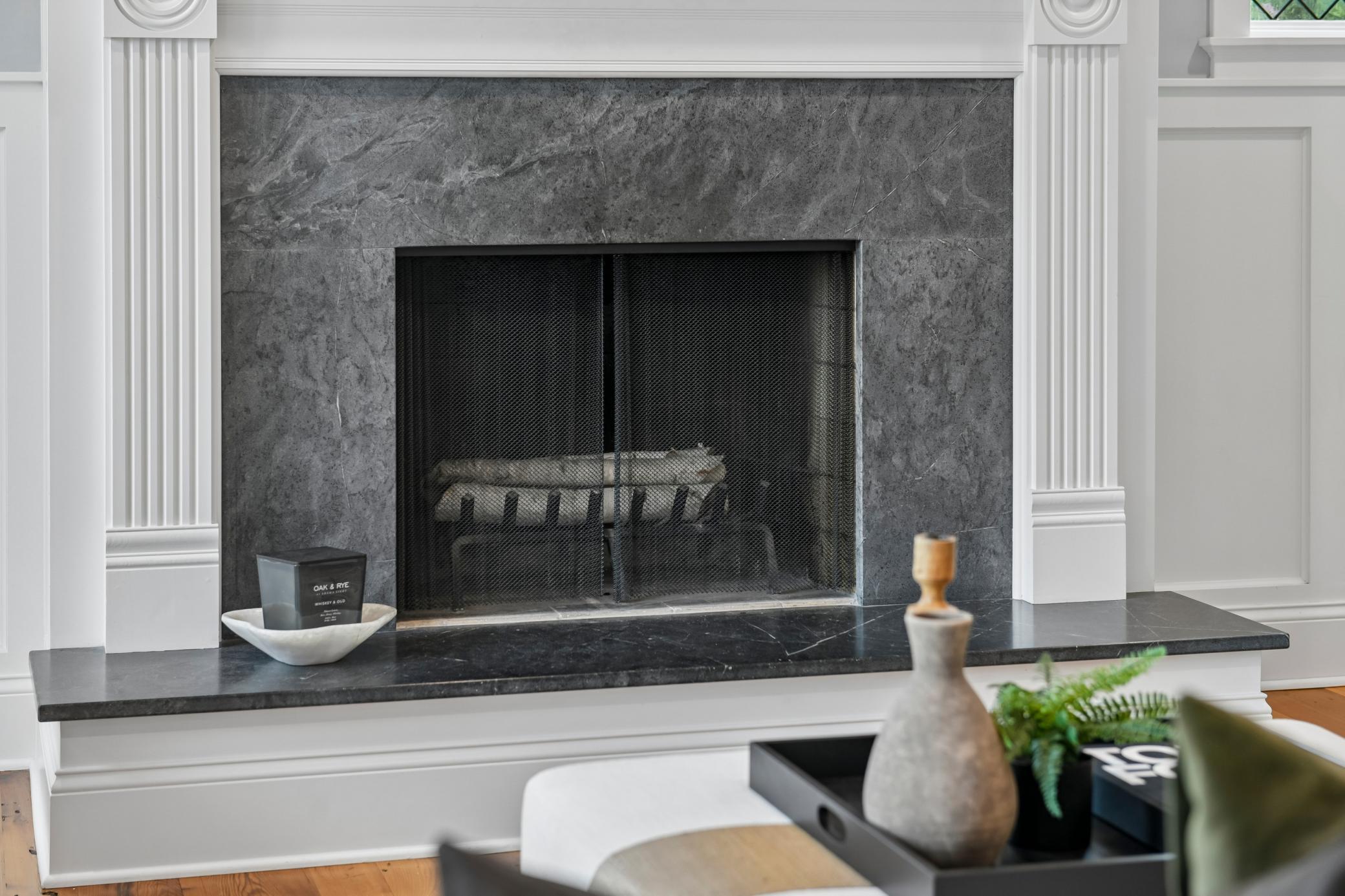 Living room - wood burning fireplace