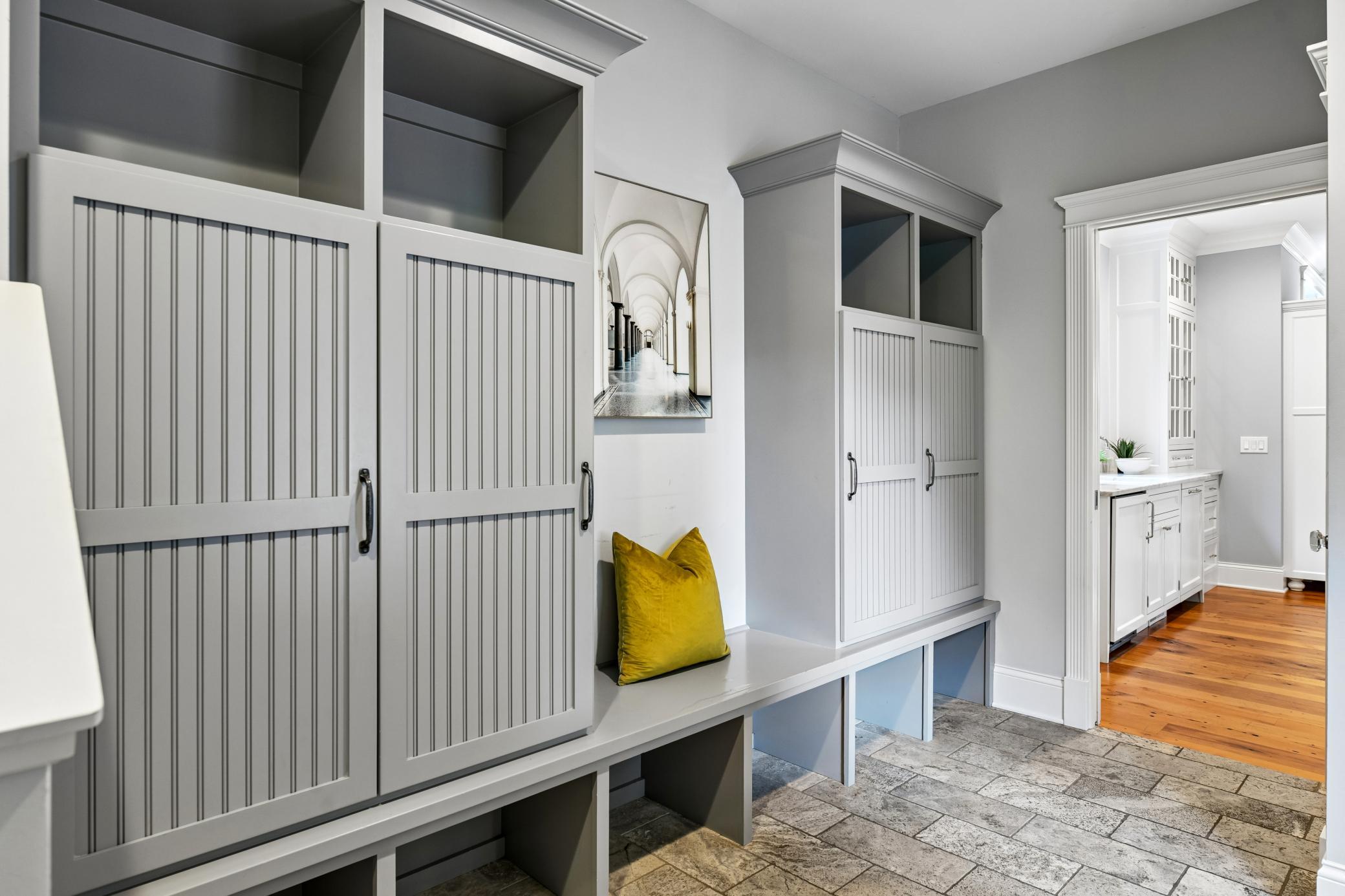 Mudroom with built-in storage