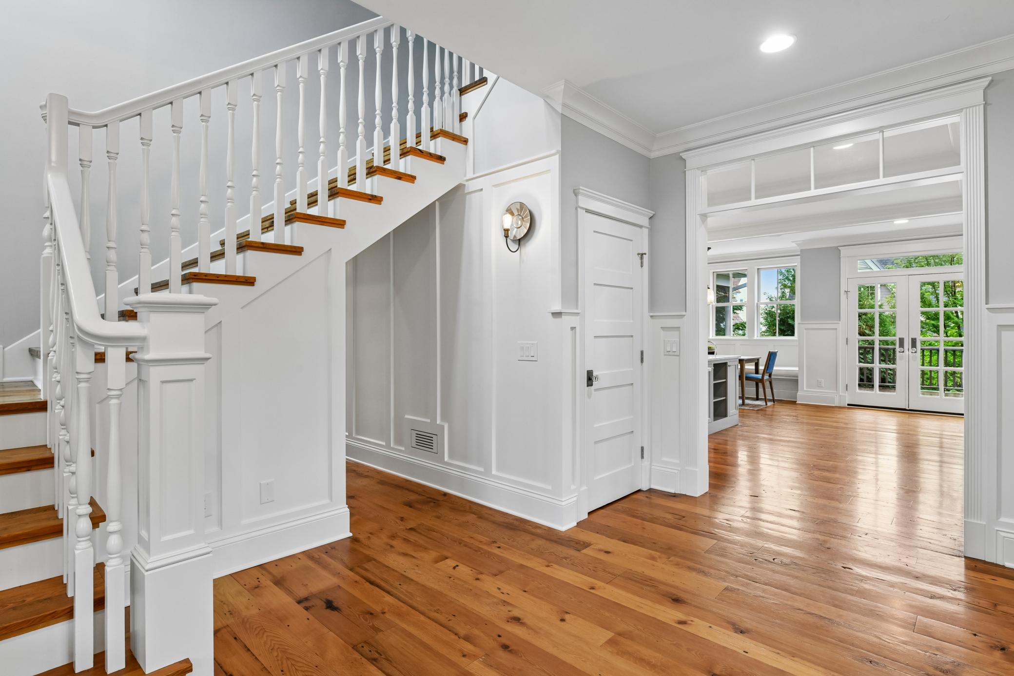 Hallway with custom wainscoting