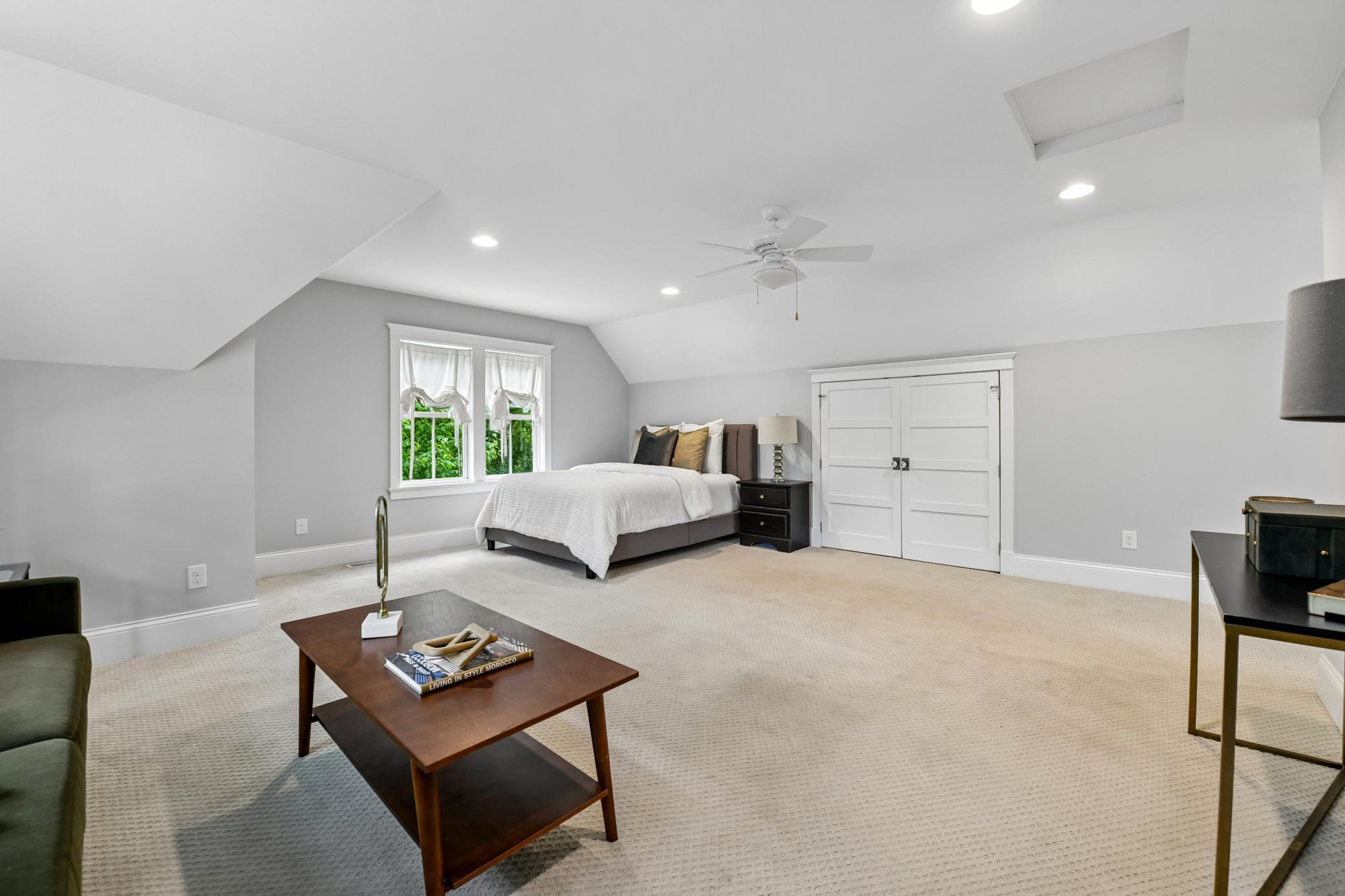 Guest suite bedroom with natural light