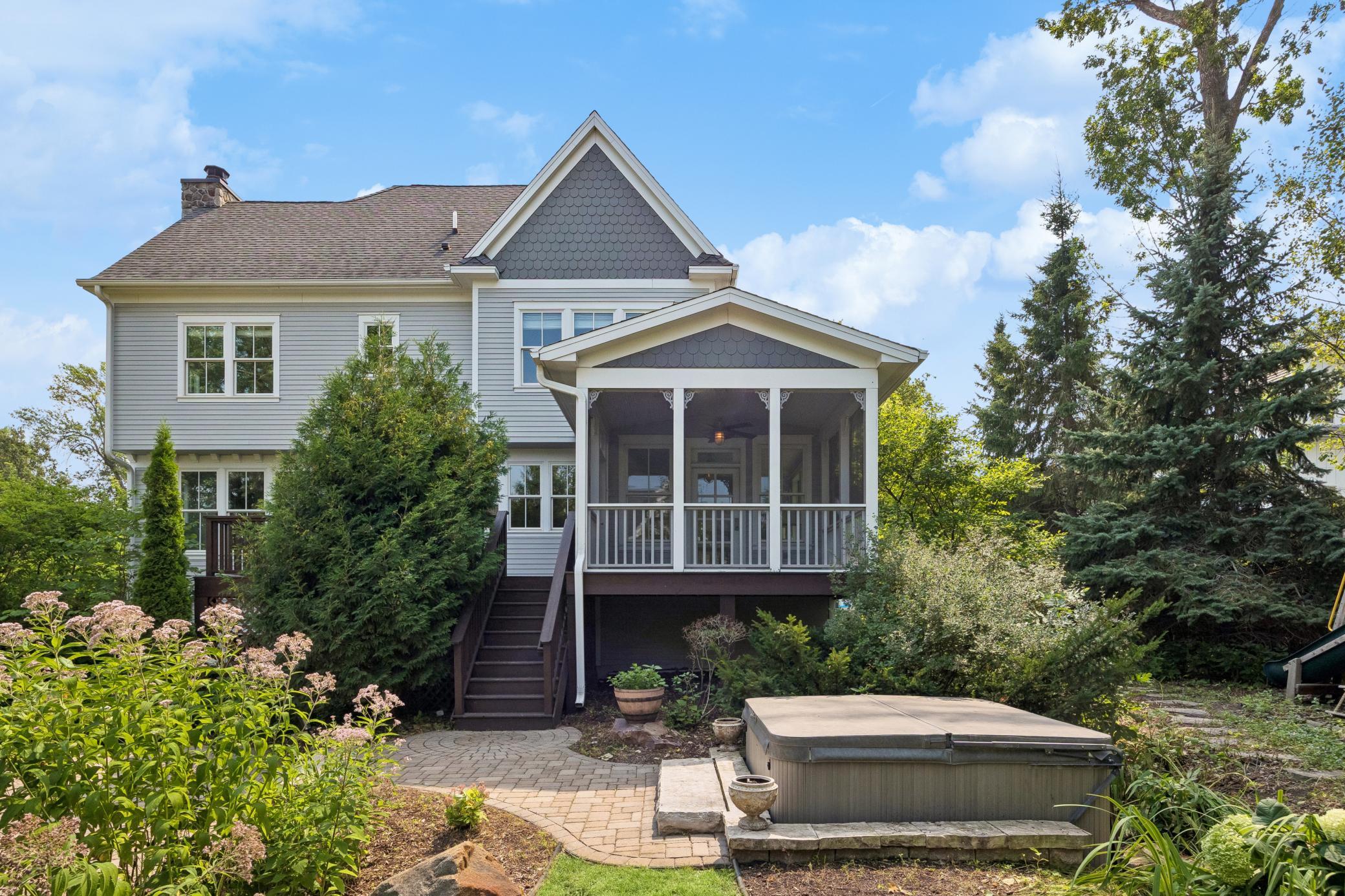 Backyard patio, deck and screened porch