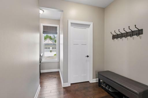 A handy desk area located off the mudroom