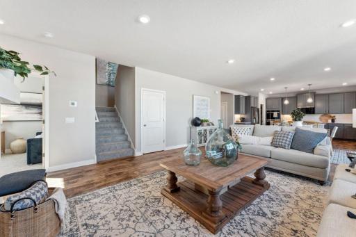 Let's head upstairs! Jameson floor plan. Photo of previously built home; finishes, selections, colors, and floorplan to vary.