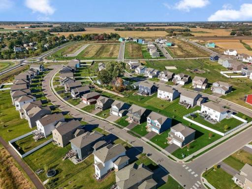 Aerial view of the Fields of Waconia neighborhood at the start of the community.