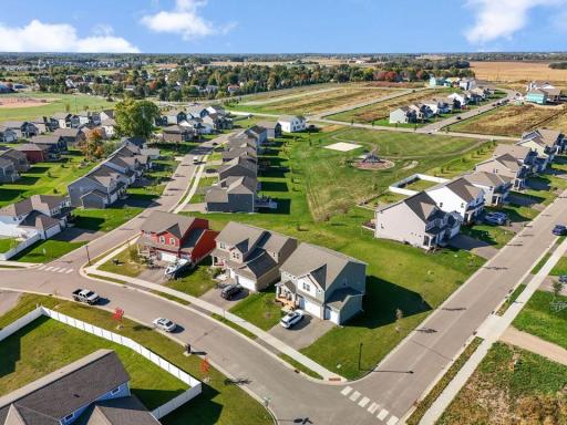 Aerial view of the Fields of Waconia neighborhood at the start of the community.