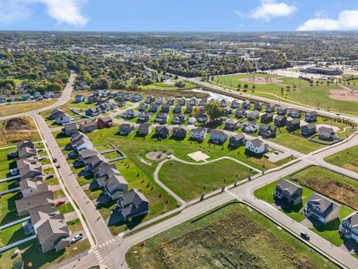 Aerial view of the Fields of Waconia neighborhood at the start of the community.