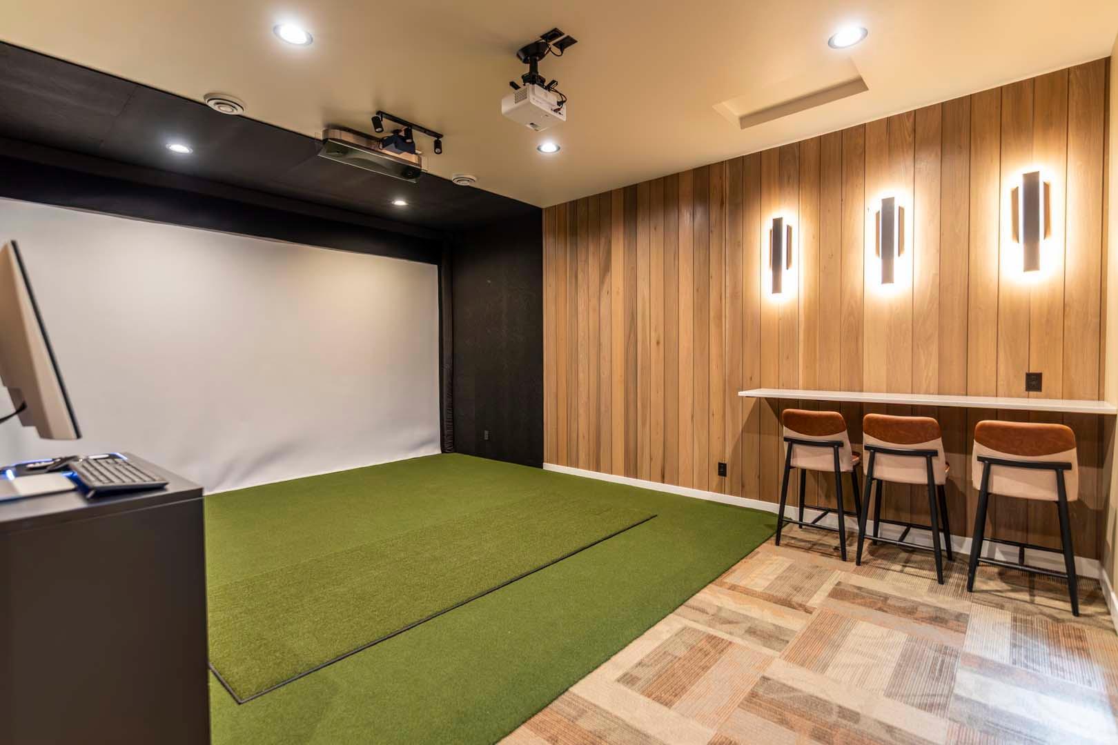 Clubhouse golf simulator