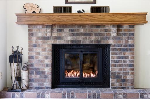 Brick fireplace