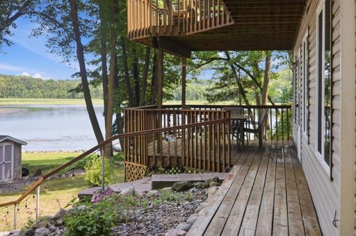 Lower deck with view of the lake