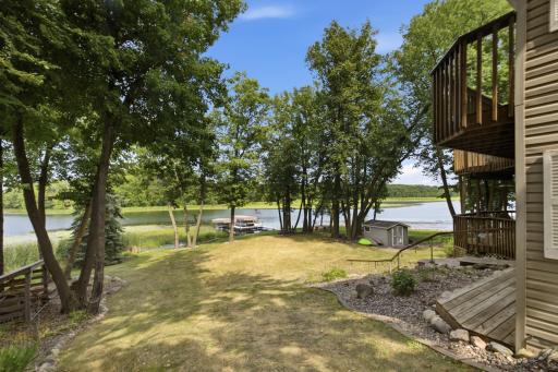 Side of home with lake view