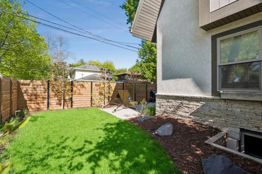Low-maintenance backyard, established perennials