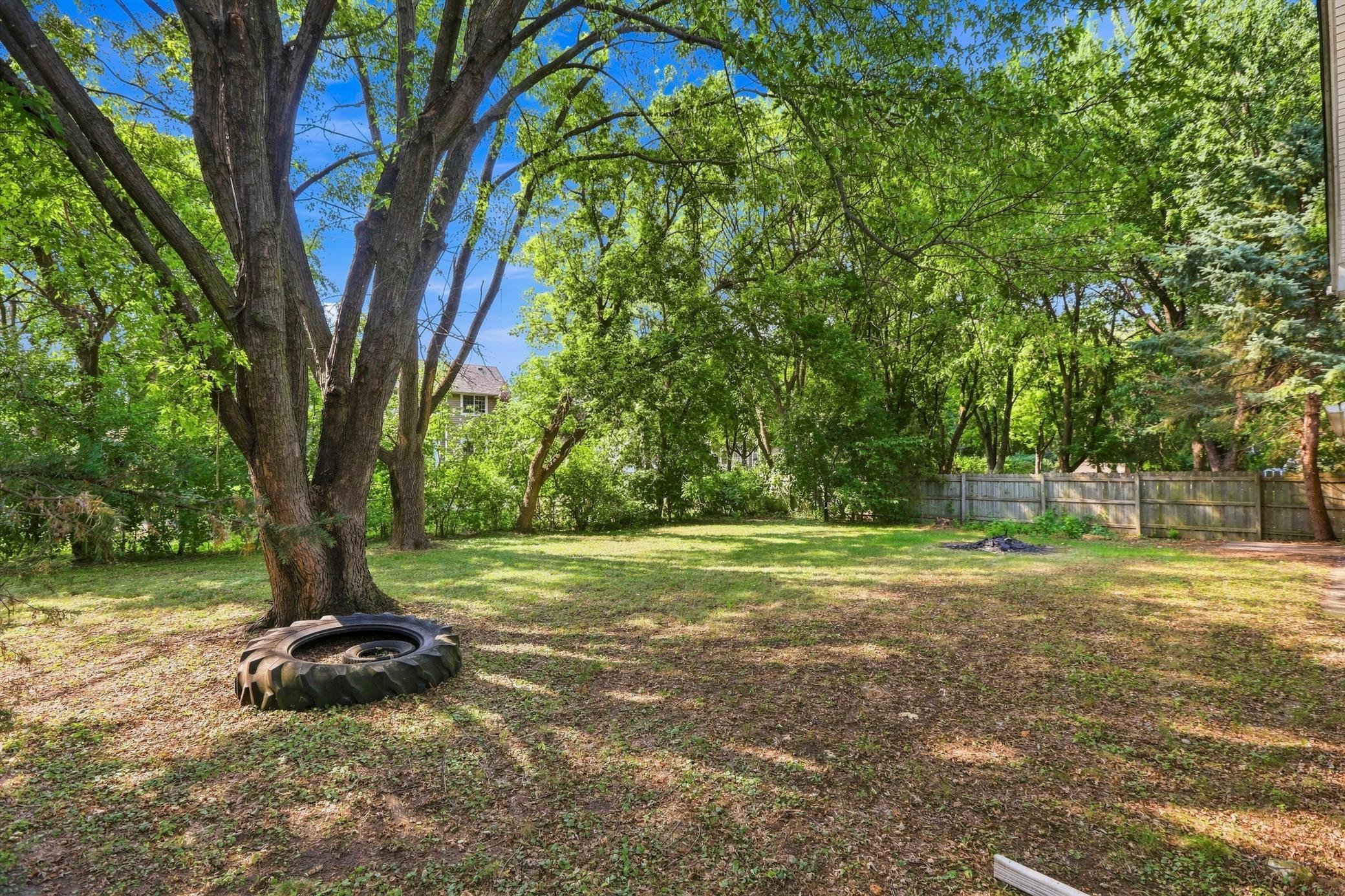 Fenced in backyard