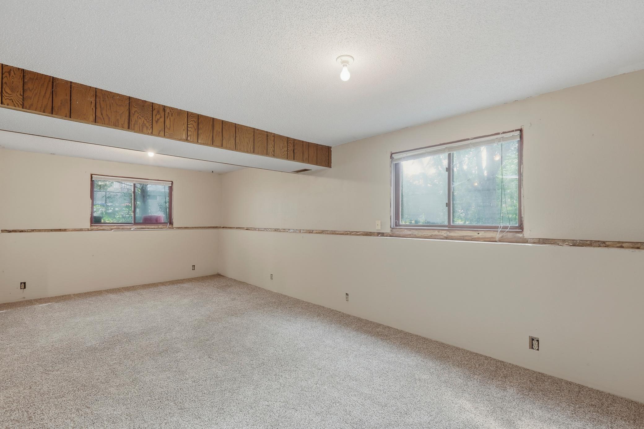Family room in lower level