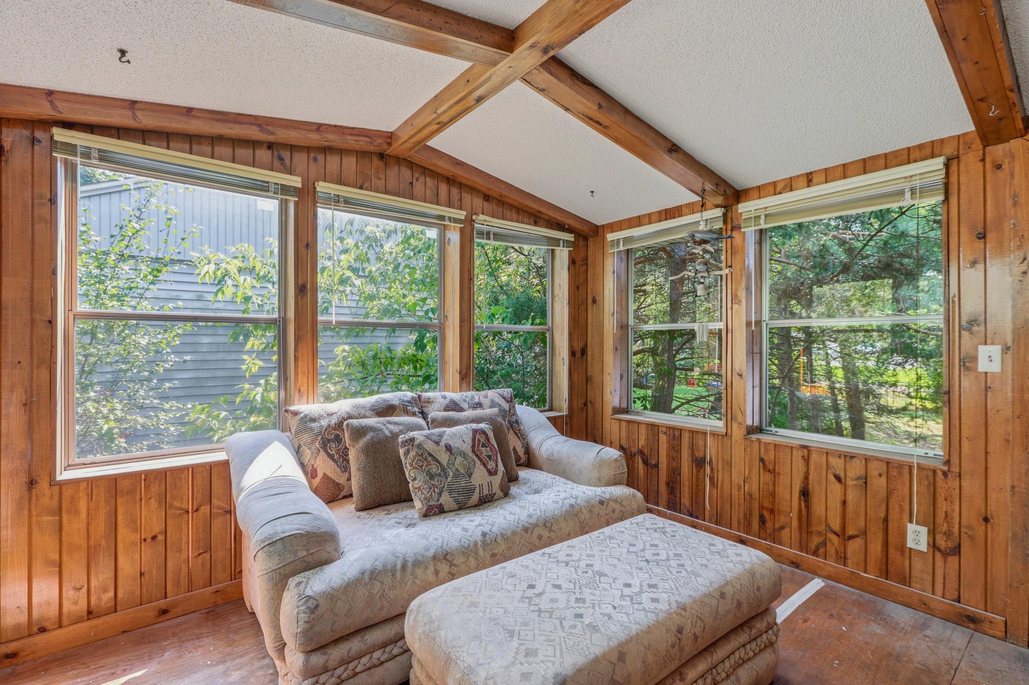 Spacious porch adjacent to kitchen