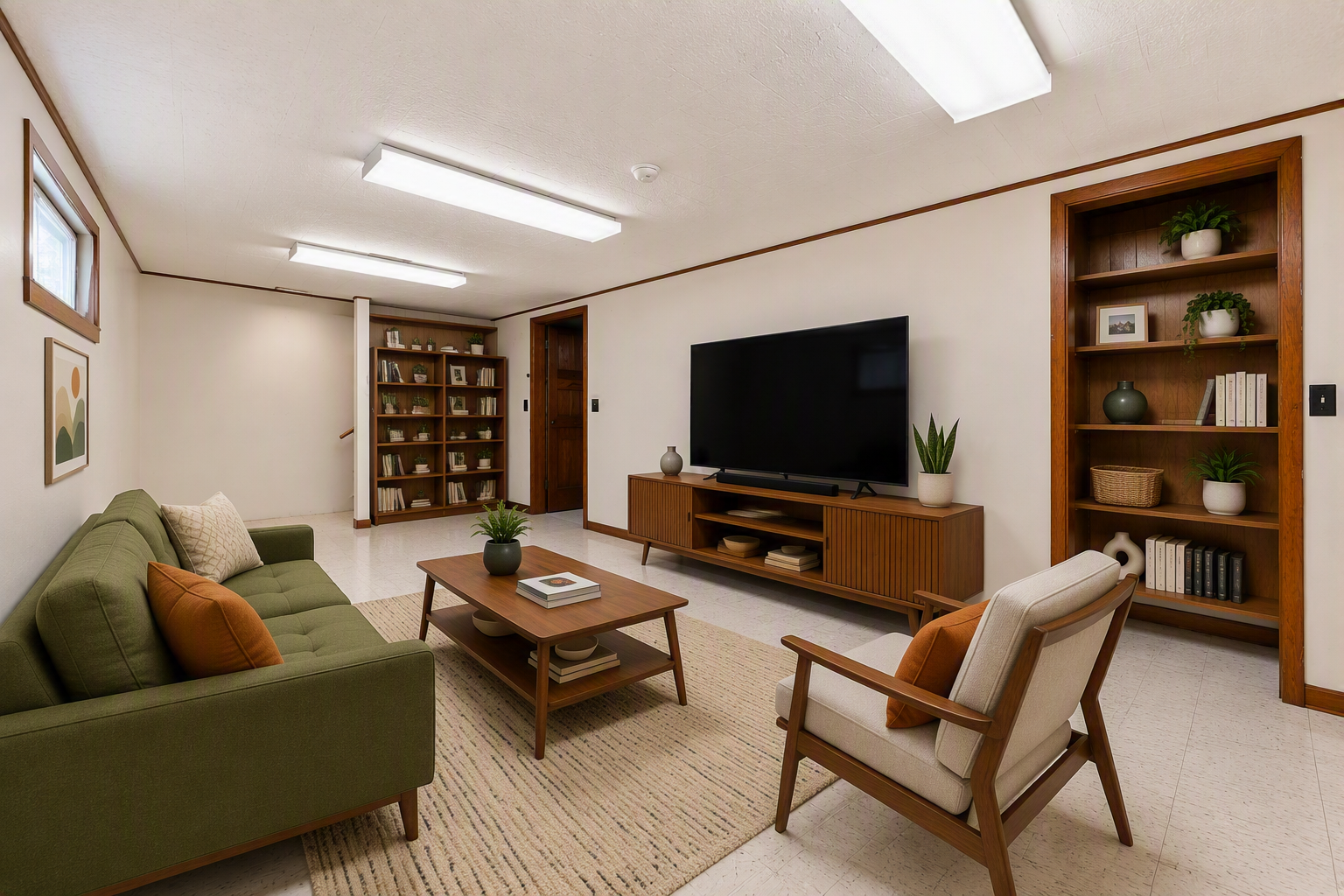 Basement virtual staging
