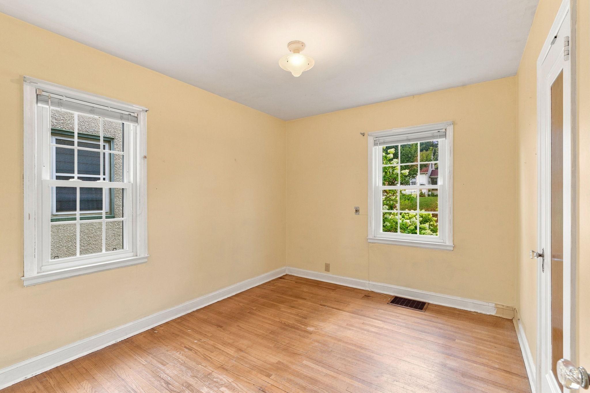 One of two bedrooms on the main floor