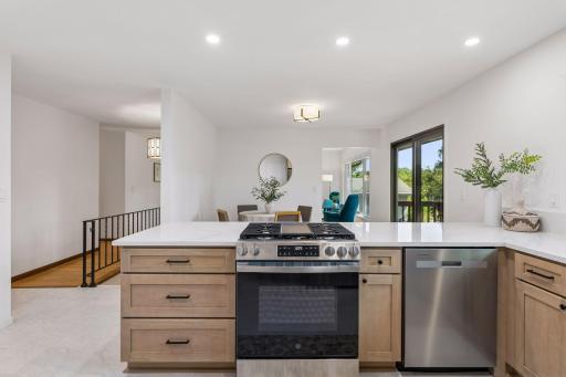 Open kitchen allows you to cook while still interacting with your guests!