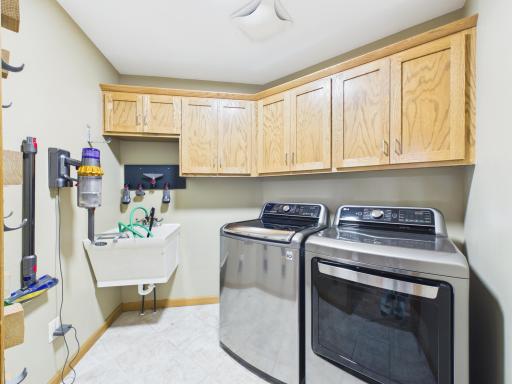 Upper-level laundry conveniently located right across the hall from the primary bedroom
