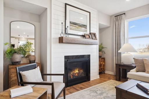 Home for sale will NOT have shiplap, but will have a gas fireplace.