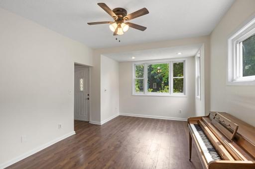 Nearly the entire interior was freshly painted in August 2026. Piano window allows more light yet provides privacy.