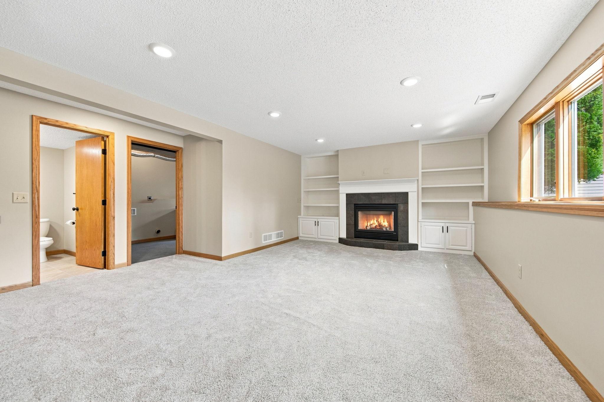 Step down from the dining room into the 3rd level family room.