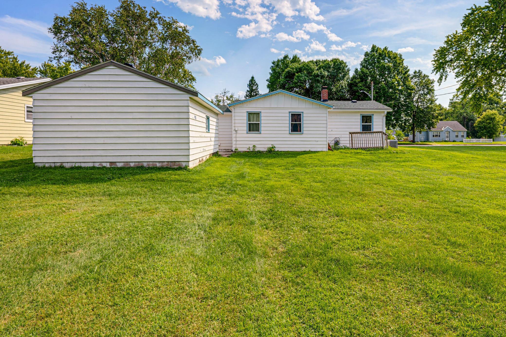 A view of the backyard.