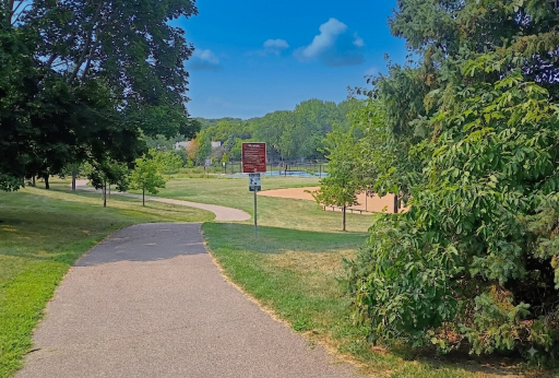 Walkway to Windwood Passage Park is just steps from home