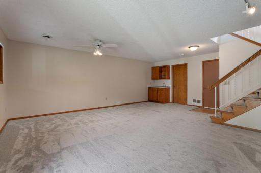 Family room with wet bar