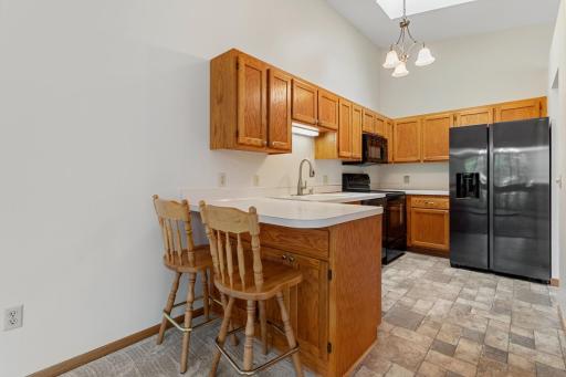 Kitchen natural light from above skylight