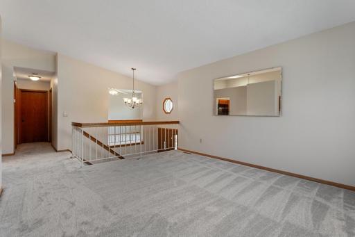 Living room with new paint and new carpet