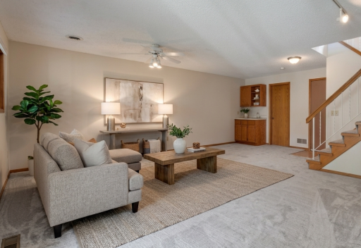Family room virtually staged