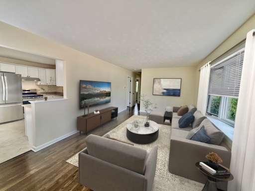 Hardwood floors, living room