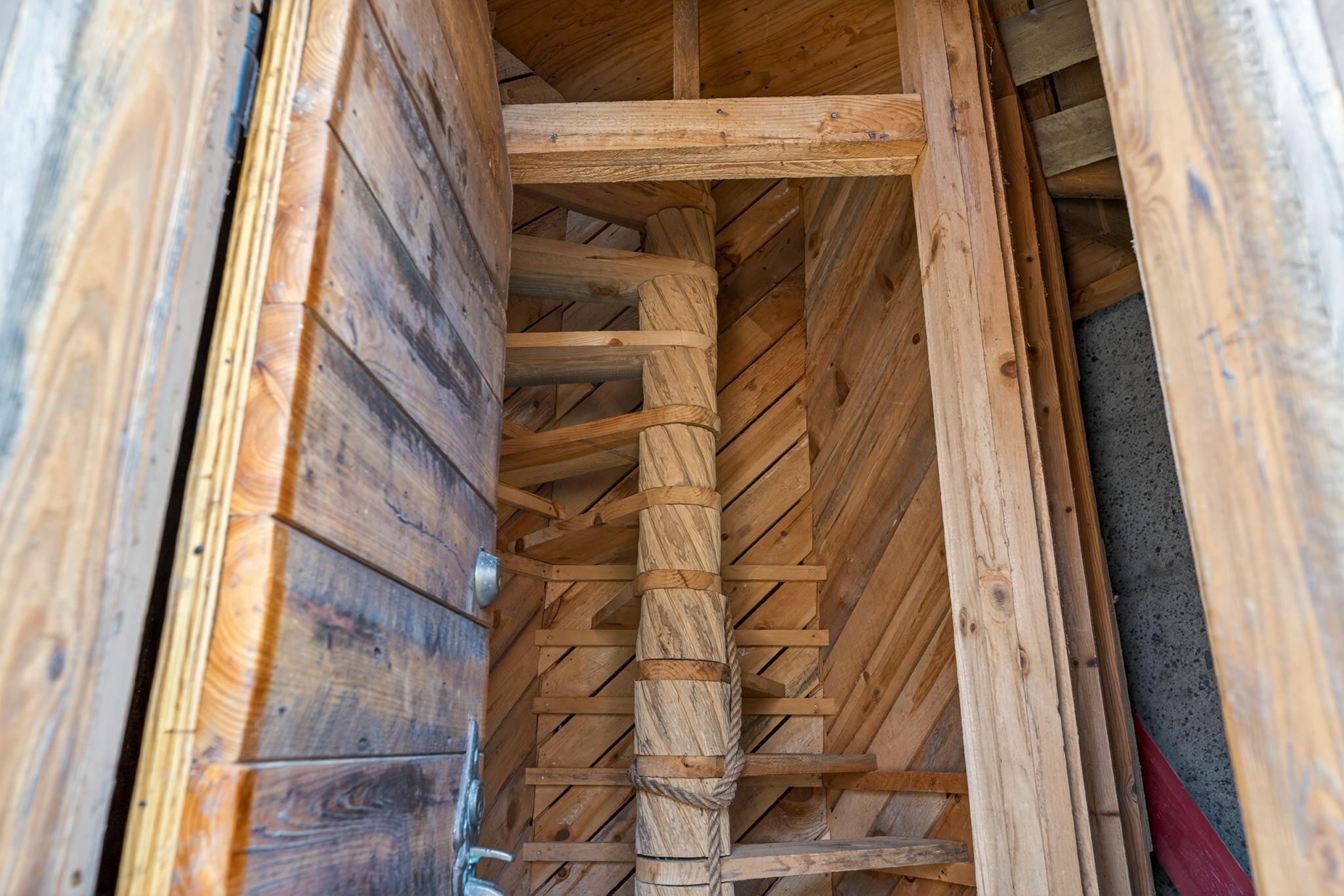 inside of silo - spiral stair case