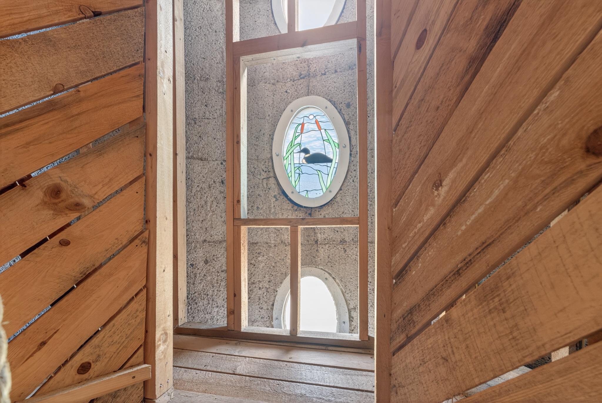 stained glass windows in silo