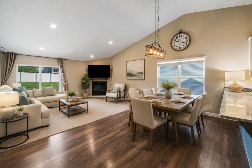 Main floor dining room. Virtually staged