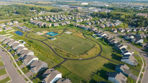 Drone of Cedar Crossing park, located just blocks away. Features pickleball courts, playground, and more.