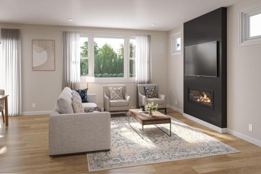 Living room - photo is of model home with the same floorplan