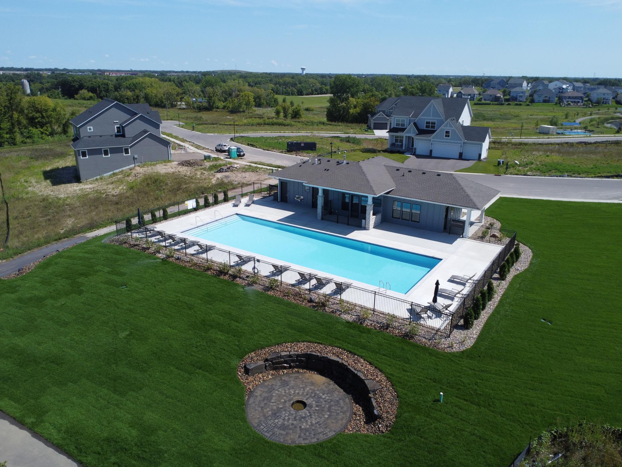 Community Clubhouse, heated pool, and community fire pit area!