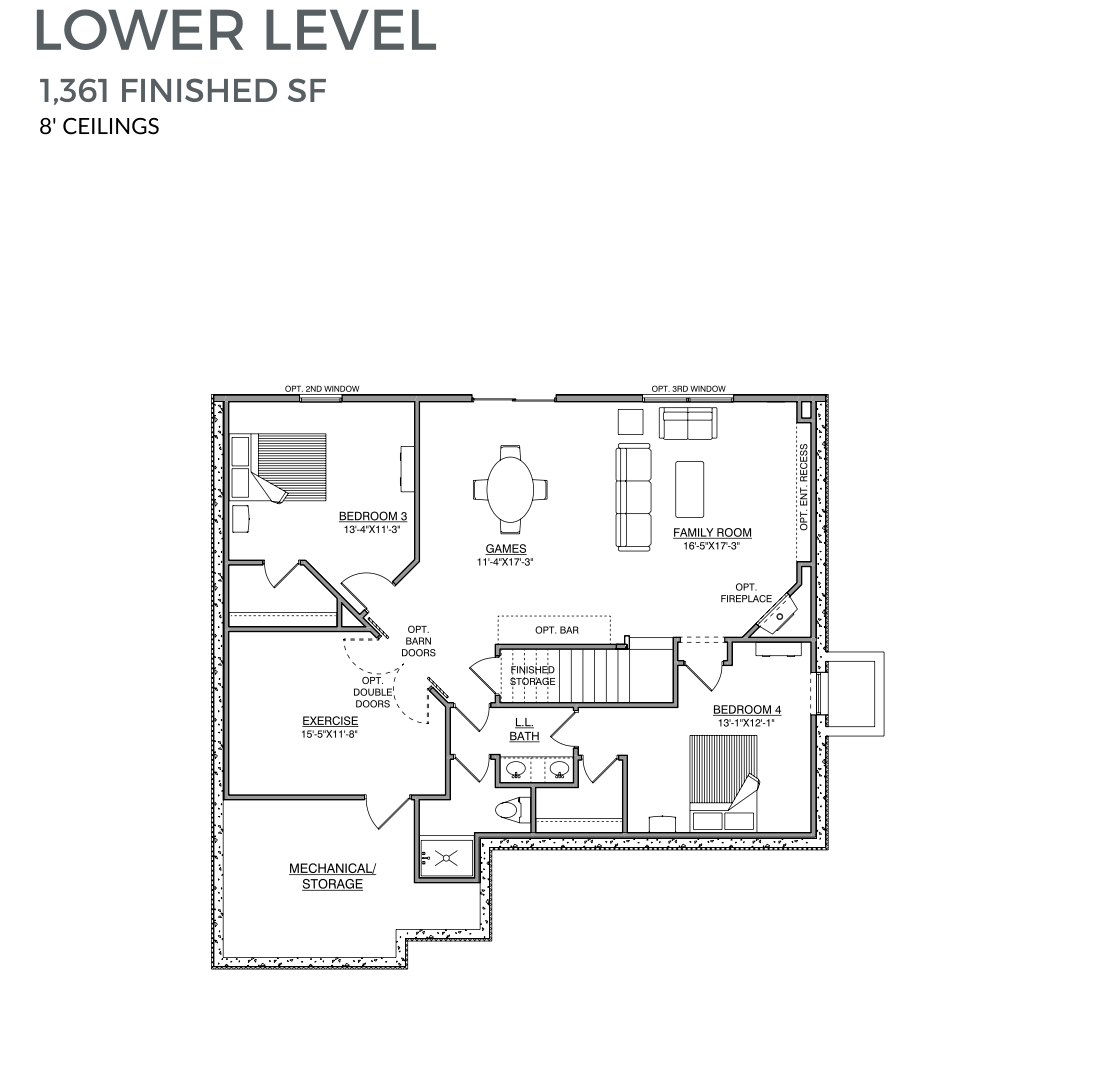 Finished lower level