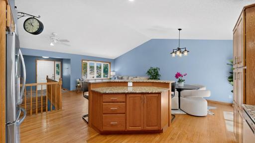 13 View from kitchen to dining room and living room