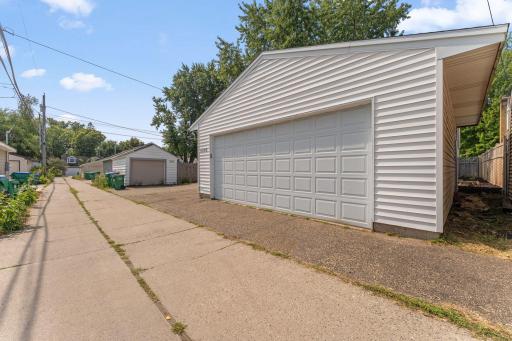 Large 2-car garage plus additional parking space off the alley!